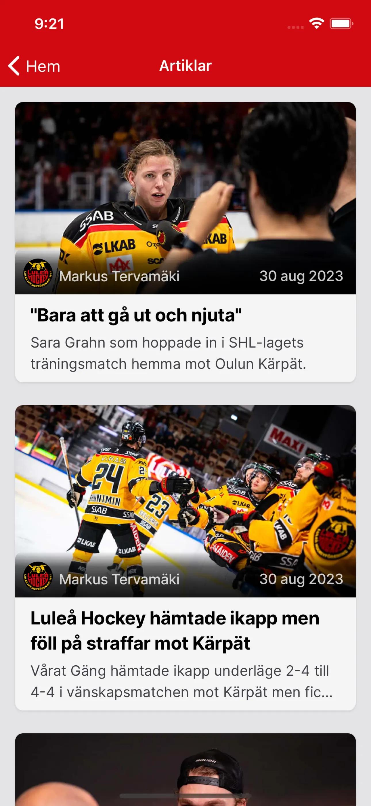 Luleå Hockey app screenshot 3